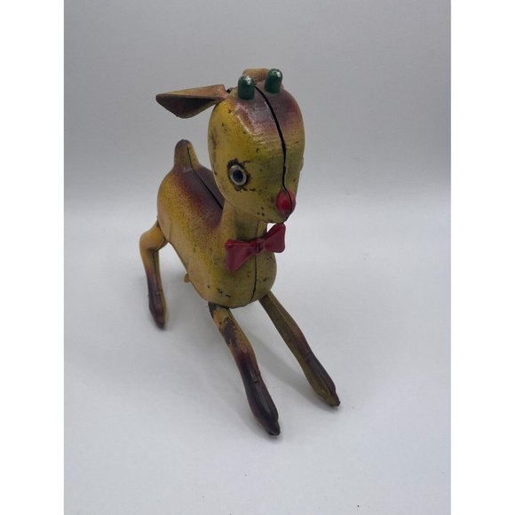Vintage Wind Up Rudolph The Red Nose Reindeer Tin Toy, Made in Japan, Christmas - Picture 5 of 8